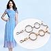 CLARA Womens Polished Metal Chain Belt O-Ring Waist Band Decorated Waist Belt for Loose Dress Sweater Blouse Shirt Silver, A-silver, One Size