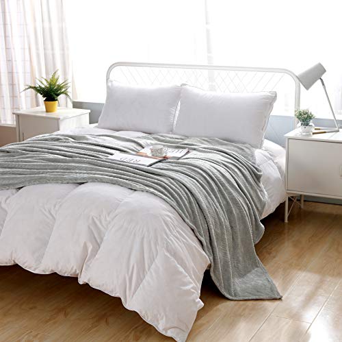 Ultra Soft Fleece Blanket Twin Size–60x80 inches Ripple Pattern Couch Blanket, Fuzzy Plush Lightweight Cozy Bed Blankets Summer Bedding Set As Bedspread Coverlet for All Season (Gray,Twin)