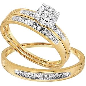 10K Yellow Gold Men's Wedding Band With Blue & White Diamonds - 0.20 CTW, Size 9 - View #2