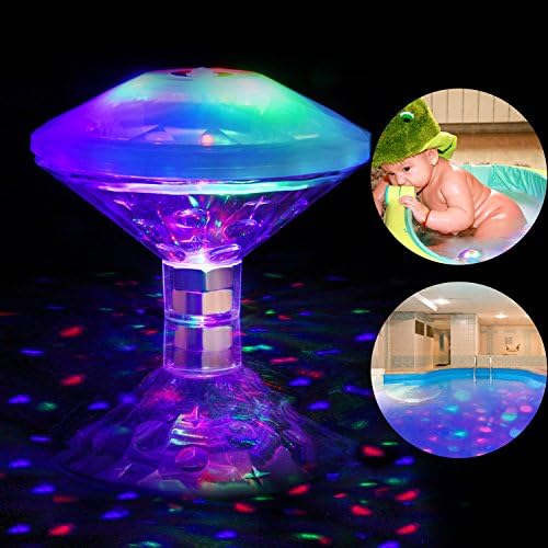 AOSTAR Waterproof Swimming Pool Lights, RGB, 7 Modes, Battery Operated Floating Pool Light Bulb for Pool, Pond, Hot Tub or Party Decorations