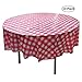 YUEKUI 10 Pack Plastic Table Covers-Red & White Gingham Checkered Tablecloth -Plastic Picnic Covers (Round 70.8 inch)