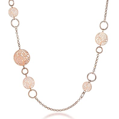 Collana Lunga Per Donna Collana A Catena Albero Della Vita Per Bambina Collana In Oro Rosa O Argento Con Cristallo