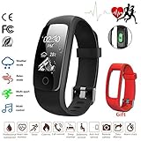 Fitness Tracker Heart Rate Smart Watch Sleep Monitor Calorie Counter Weather Mode Multi Sports IP67 Water Resistant Activity Tracker for iPhone & Android Phone