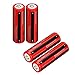 Lightbole 4PCS Li-ion Rechargeable 18650 Batteries 3.7V 4000AMH Button Top for Led Flashlight, Toys, Household Appliance