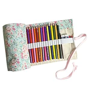 Taotree - Bolsa con 72 lápices de colores en tela, bolsa multiusos para