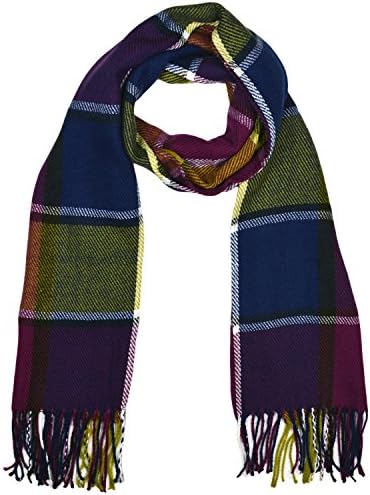 Elywish Women's Oversized Colorful Plaid Check Print Warm Shawl Scarf