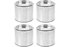 SWOOMEY Reusable Small Metal Paint Pails 0.5L 4Pcs Round Paint Containers with Lids for Leftover and Ink