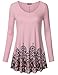 Lotusmile Women's Plus Size Casual Pleated Tunic Blouse, Long Sleeve Round Neck A Line, DPK M