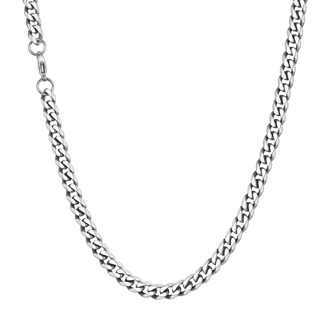 U7 Necklace Mens, Women Silver Eboy Jewellery Curb Chain 26 Inch.