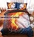 giveuwant 3D Sports Baseball Microfiber Duvet Cover Twin(59x83 Inch), 2 Pieces (1 Pillowcase, 1 Duvet Cover) 3D Baseball Bedding Set, Soft Sports Comforter Cover (No Comforter) for Boys, Kids, Teens