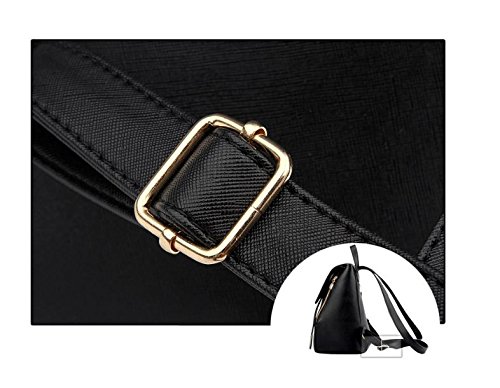 aeoss leather pu black red golden handbag backpack college school travel gym