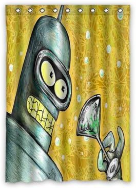 Personalized Custom Cartoon Funny Robot Thermal Insulation Blackout Living Room, Bedroom Window Curtain 52 "x 72"