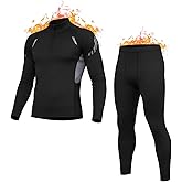 Inno Thermal Underwear For Men Ultra-Soft Long Johns Set with Fleece Base Layer Outdoor Ski Exercise Warm Top&Bottom