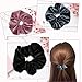 9 Pcs Hair Scrunchies and 18 Counts Black Elastics Hair Ties - Hair Bobbles Ponytail Holder Elastics Hair Scrunchy Hair Bands Shiny and Velvet Scrunchies for Woman Girls