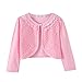 SMILING PINKER Little Girls' Long Sleeve Lace Bolero Cardigan Shrug(5-6 Years,Pink)