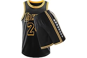 HUAXUES Basketball Jersey for Kids Fans Shorts Home Away Sports Vest for Boys Girls Youth Set Fashion Gifts