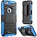 i-Blason Prime Case Designed for iPhone 6 Plus, [Kickstand] iPhone 6 Plus (5.5) 2014 New Release [Heavy Duty] [Dual Layer] Combo Holster Cover case with [Locking Belt Swivel Clip] (iPhone 6 Plus, Blue)