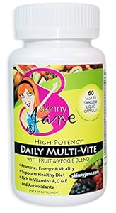 Image of Best Weight Loss Daily Multi Vitamin Formula while Dieting - Skinny Jane Vite - Supports Dieting and Extra Energy, Well-Being Formula, Unique Fruit and Veggie Blend (60 Easy to Swallow Liquid Caps)