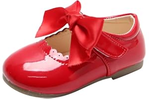 Toddler Girls Mary Jane Dress Shoes Ballet Flat𝘀 Slip-On Bowknot Wedding Par𝘁y Size Five Toddler Boy Shoes