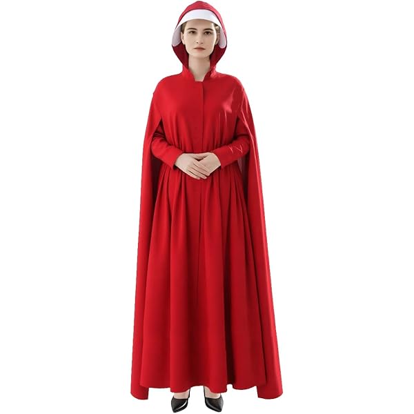 Amazon.com: Handmaid Offred Cosplay Costume Outfit,Women Red Hooded Cape  Cloak with White Bonnet for Halloween Party (X-Small) : Clothing, Shoes &  Jewelry