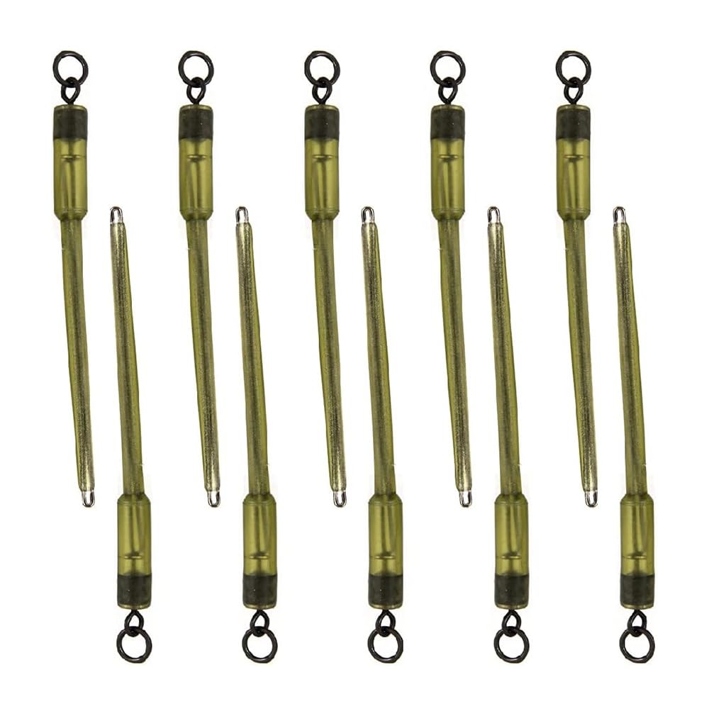 CENPEK 10pcs Carp Fishing Swivels PVA Tube Bags Stems Fishing Wire Connector Carp Fishing Accessories For Lead Insert End Terminal Connector Tackle Fishing Feeder Pole Sticks
