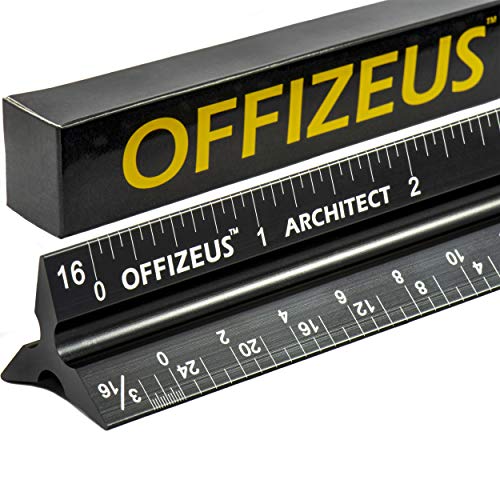 Architectural Scale Ruler 12" - Professional Grade Triangle Metal Design - Aluminum Imperial Laser Etched Scales - for Architects, Drafting, Blueprints, Engineering - Makes A Great Gift for Architect - Thumbnail 7