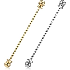 WJIAAA Collar Pins for Men, 2 Pcs Tie Bar for Dress Shirts | 2.6 Inch Lapel Stick for Wedding Business, Simple Secure Fasteni