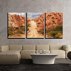 3 Piece Canvas Wall Art - Landscapes in Northern Argentina - Modern Home Art Stretched and Framed Ready to Hang - 16"x24"x3 Panels