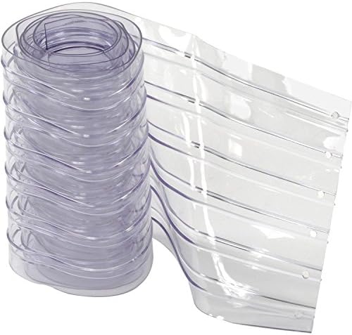 12" x 8' Scratch Resistant Ribbed Clear Strip for Strip Curtains
