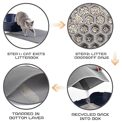 Hausure Cat Litter Mat Trapping for Litter Box, 22”x30” NoToxic