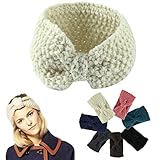 Voberry®Lady's Lovely Winter Crochet Flower Bow Knitted Winter Warmer Head wrap Hair accessories (White)