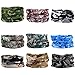 GraceMe 8PCS 9PCS Multifunction Magic Motorcycle Outdoor Sport Seamless Colorful Tube Half Face Mask Wrap Headband Scarf