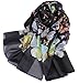 V28 Womens 100% Silk Butterfly Pattern Lightweight Soft Scarf Black,46cm x 173cm (17