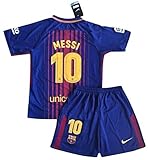 StarSoccer Messi #10 New 2017-2018 FC Barcelona Home Jersey & Shorts for Kids/Youth (9-10 Years Old)