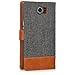 Wallet Case Compatible with BlackBerry Priv - Fabric Faux Leather Cover with Card Slots, Stand -