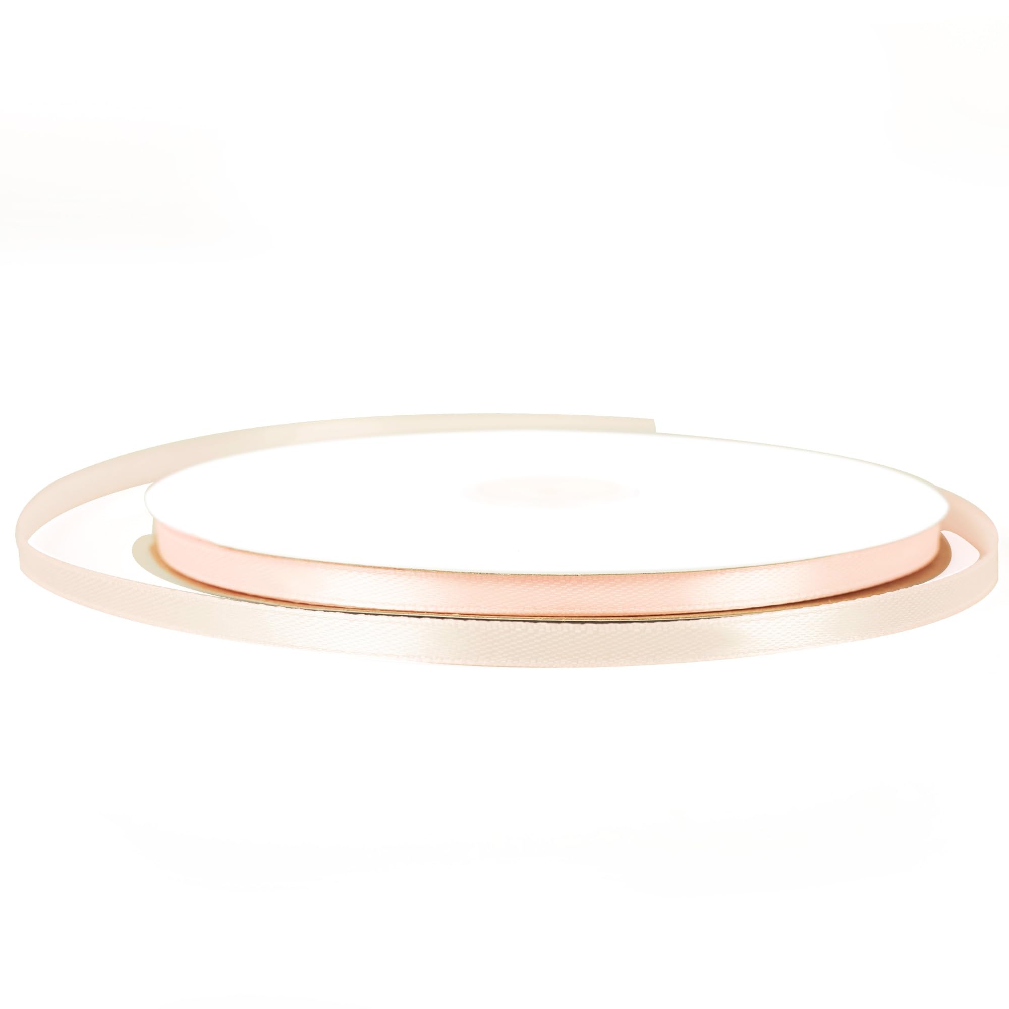 Baby Pink Satin Ribbon 6mm Thin x 91m - Light Pink Gift Wrapping Ribbon for Wedding, Christmas & Crafts | Slim Decorative Ribbons for Present Wrapping, Cake, Hair Bows & Florist Decorations