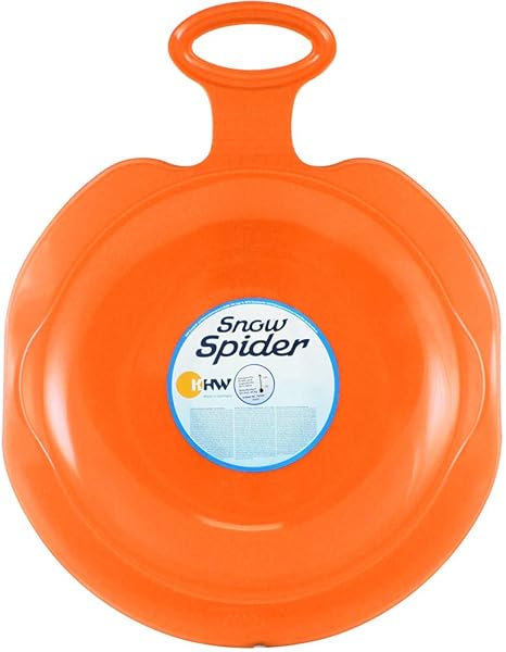 com-four® 1 Pistenrutscher Snow Spider mit breitem Rand mit Griffmulden für mehr Sicherheit in Orange (Porutscher - 01 Stück 