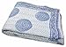 Third Eye Export Hand Made Cotton Indian Kantha Quilted Kantha Quilt Bed Spread Blanket Throw Indian Queen Size White Base Size 90” X 108” (White)