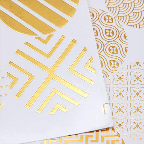 JETEHO 10 Sheets Decorative Envelope Seals Stickers Gold Envelope Stickers Label Stickers