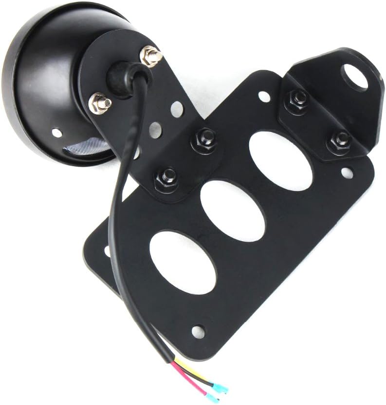 KATUR Black Motorcycle Side Mount Tail Light Brake License Plate Bracket Taillight for S uzuki Y amaha H arley B obber C hopper - Image 5