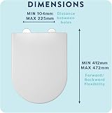 Croydex Telese Stick 'n' Lock D Shape Soft Close Toilet Seat White view 8
