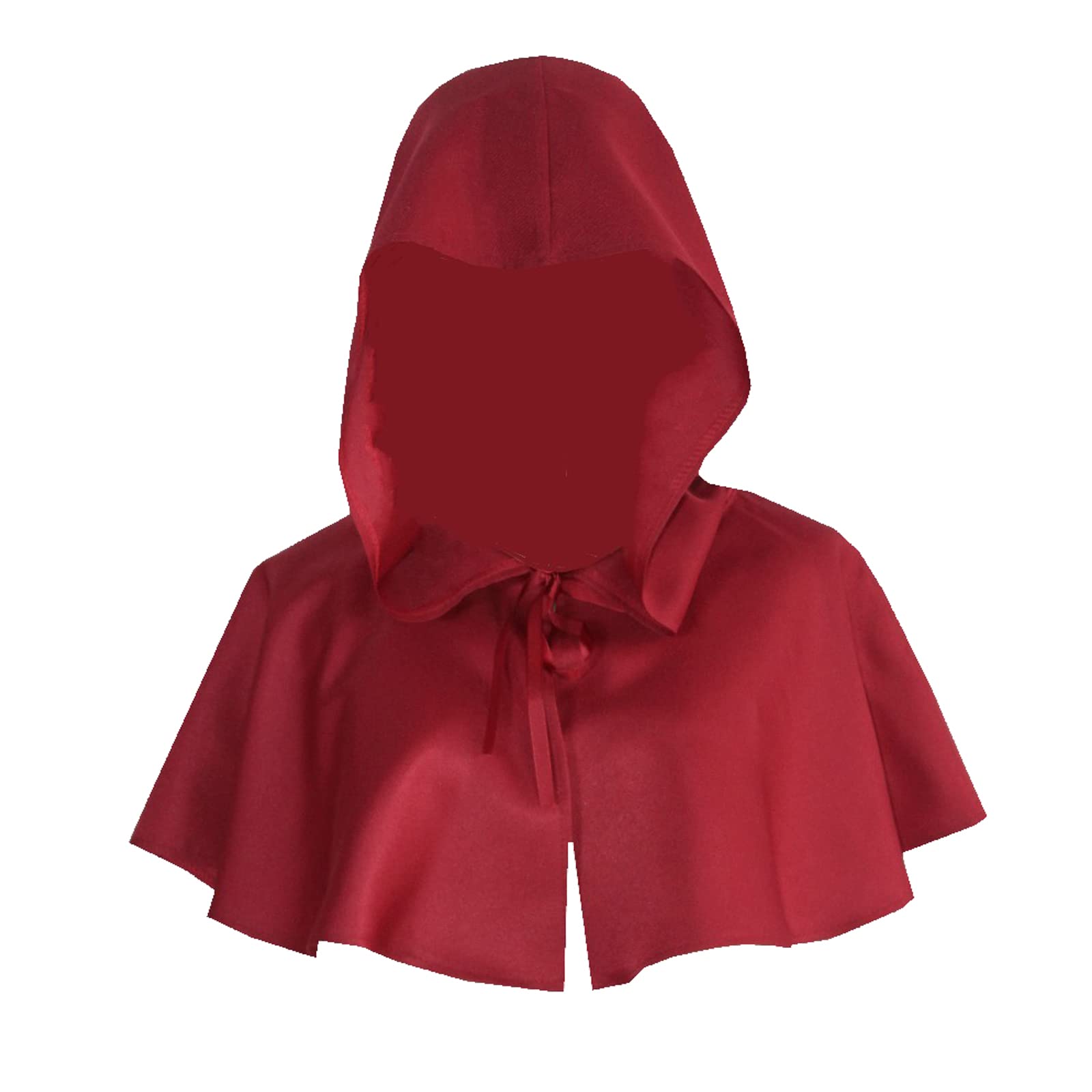 AWOCAN Halloween Costume Cloak Hoodie Hooded Cape Cloak Death Cosplay Gothic Cloak Witch Wizard Vampire Medieval Hooded Cowl Lace-Up Hat (style1-red)