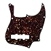 FLEOR Pack of 2pcs Tortoise Shell 4Ply JB Jazz/J Bass Pickguard Scratch Plate for Standard JB Style, 10 Hole of Red & Brown Tortoise