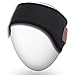 Rotibox Bluetooth Headband Sweatband Sleepphone Speakerphone Headphone Headset Earpiece with Wireless Speaker Mic Hands-free for Music Gifts Outdoor Sports Running Walking Jogging Hiking Skiing- Black