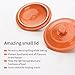 LIFVER Ramekins with Lids, 7 oz Oven Safe, Round Ceramic Ramekins, Set of 4 (2 Red, 2 Orange)