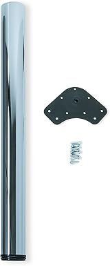 Emuca Adjustable Table Leg Ø60x870mm Chrome Steel 50 kg Cap
