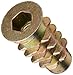 E-Z LOK Threaded Insert for Soft Wood, Zinc Hex-Flanged Thread Inserts 10-32 Internal Threads, 20 mm Length, Pack of 25