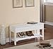 White Finish Solid Wood Storage Shoe Bench Rack Shelf