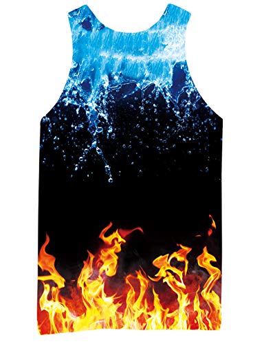RAISEVERN 3D Paper Cup lustige Druckmuster realistische Underwaist Gym Tanktops für Herren große