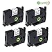4-Pack, Buyalot Compatible Label Tape Replacement for Brother Ptouch TZe TZ Tape 9mm 0.35